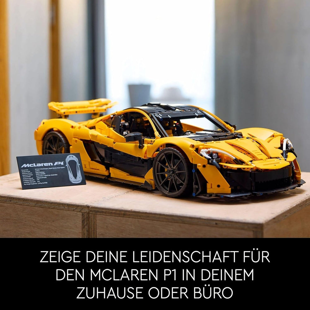 LEGO Technic Mclaren P1 Super Sports Car Set per adulti Appassionati di auto Regalo Motore a pistoni V8 Trasmissione a 7 velocità Modellino in scala Set di auto giocattolo 42172 Set di costruzione Acquista il negozio LEGO