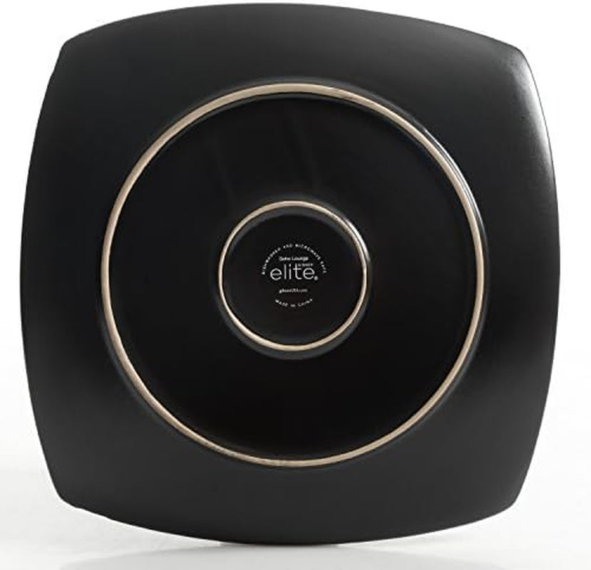 Set de veselă Gibson 99813.16R Elite Soho Lounge cu glazură reactivă pentru 4 persoane, 16 piese, efect bicolor albastru-verde/negru