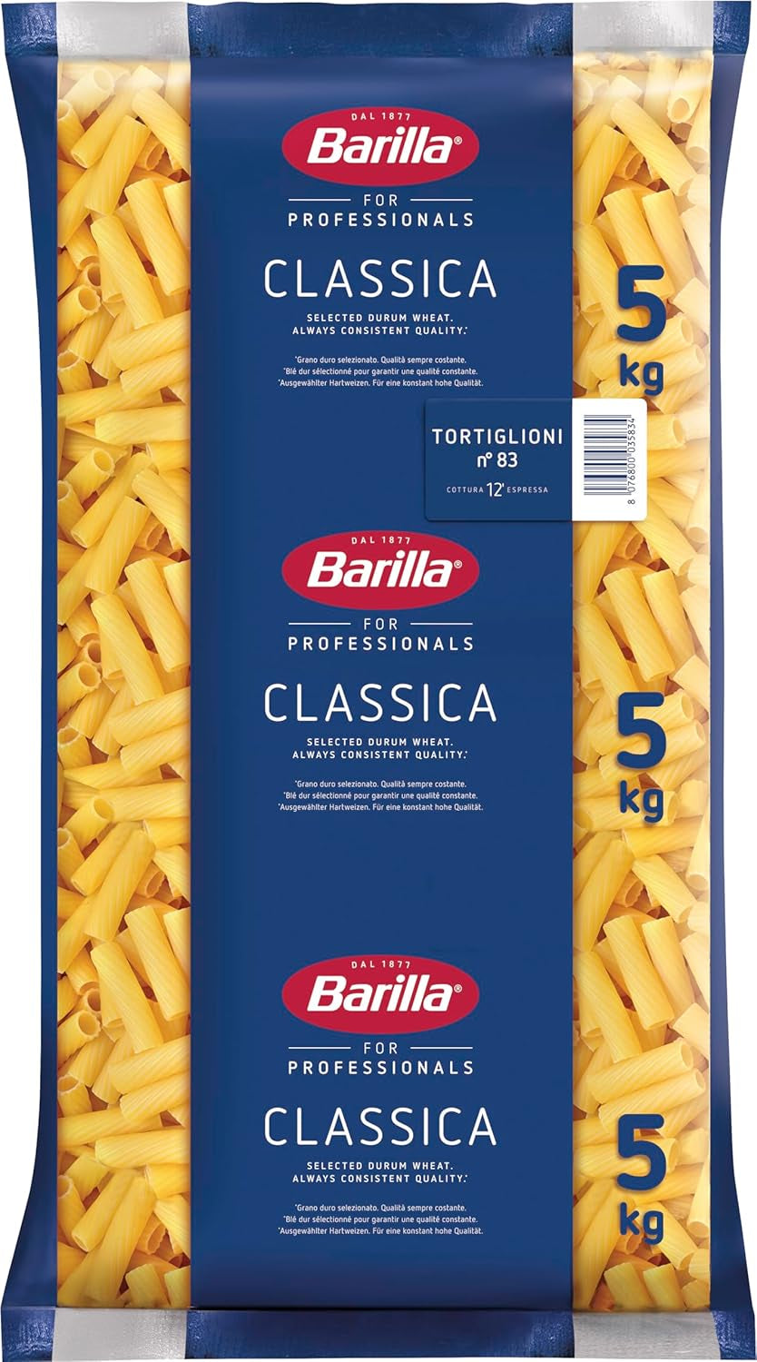 Tortiglioni Barilla pasta di grano duro n. 83 – Confezione da 1 (1x5kg)