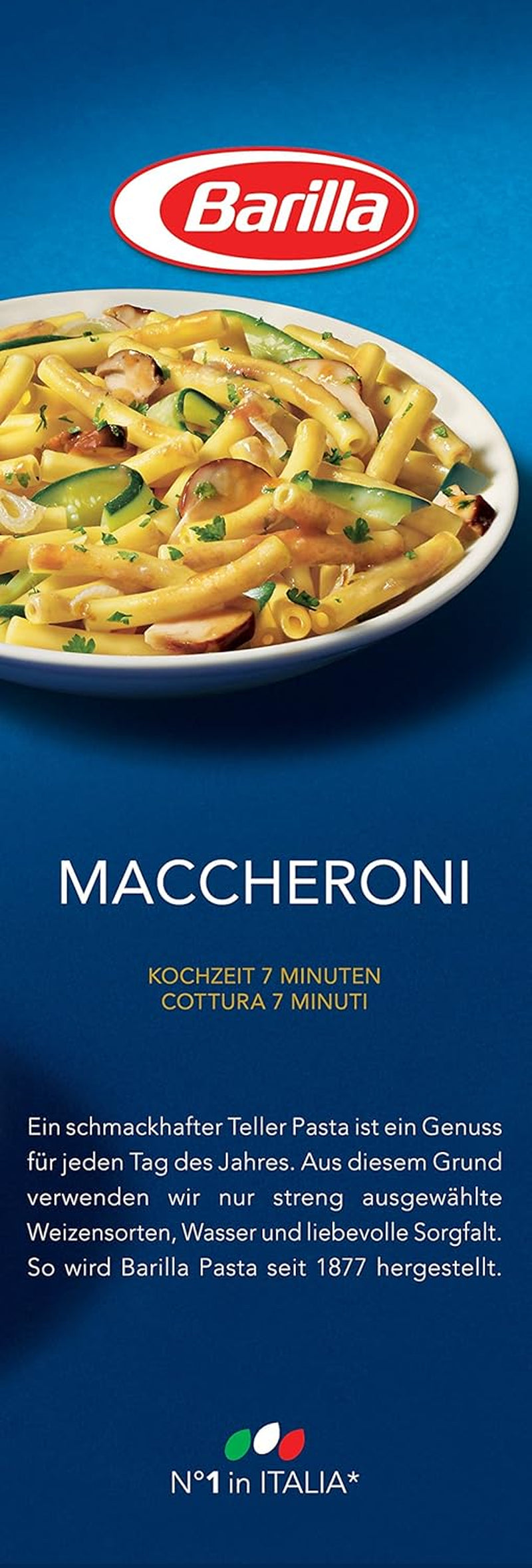 Pasta di semola di grano duro Barilla Maccheroni n. 44 – Confezione da 1 (1x1kg)
