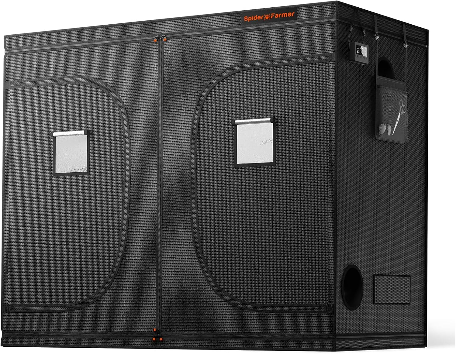 Tenda da coltivazione Spider Farmer Pro 70x140x200 cm con porta scorrevole, finestra di osservazione, pannello pavimento rimovibile, tessuto Mylar 2000D, per coltura idroponica da interni con SF4000, G4500, SE4500