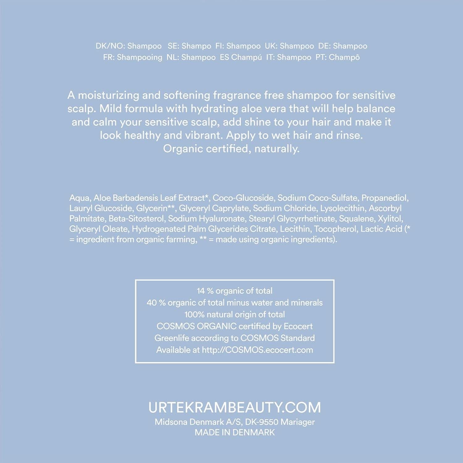 Urtekram Shampoo - senza profumo, equilibrato, delicato 500 ml Doccia e bagno Naty Shop