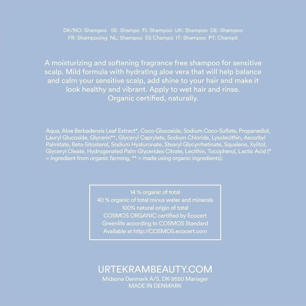 Urtekram Shampoo - senza profumo, equilibrato, delicato 500 ml Doccia e bagno Naty Shop