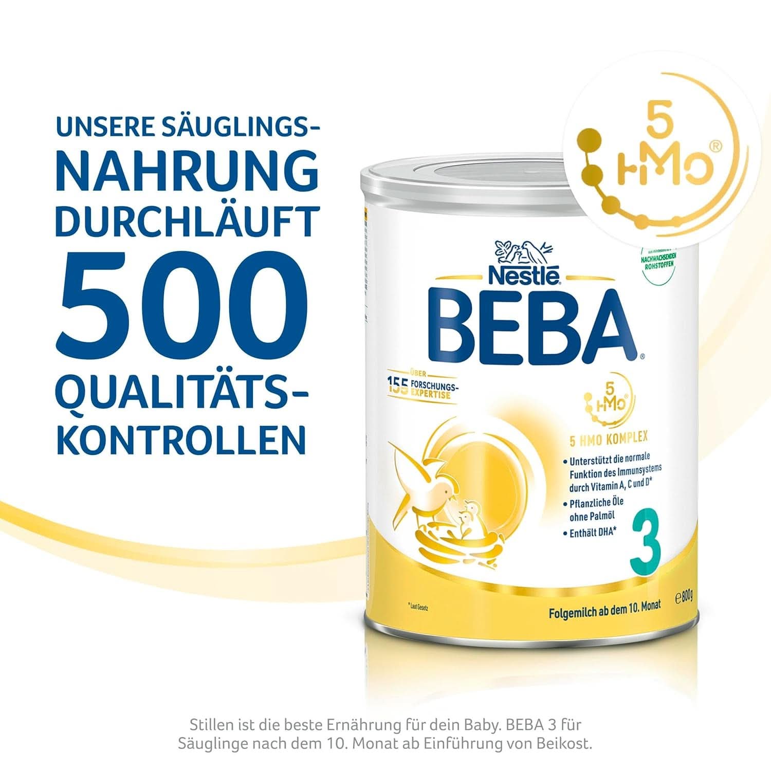Nestlé BEBA 2 Latte di proseguimento in polvere dopo 6 mesi, con complesso 5 HMO, solo lattosio, senza olio di palma, confezione da 3 (3 X 800G) Mamma e Bambino Naty Shop