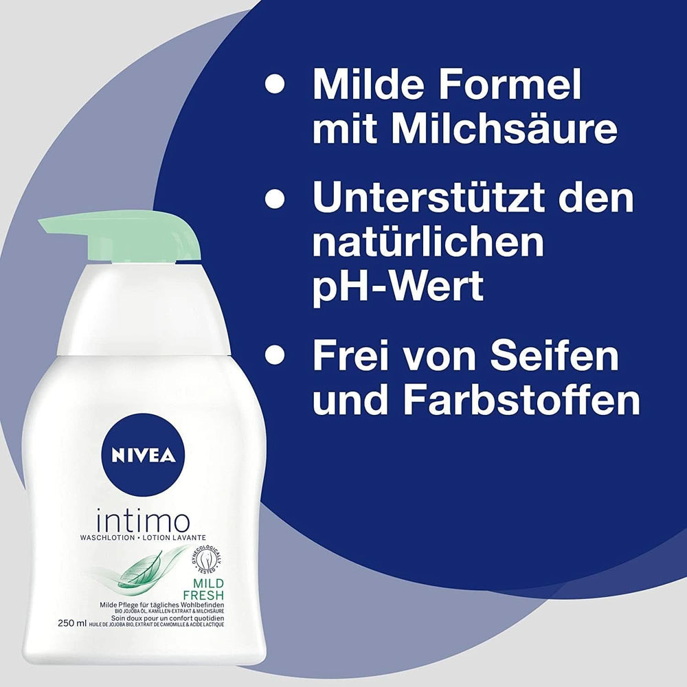 NIVEA, Lozione detergente intima con acido lattico, estratto di camomilla e olio di jojoba biologico, 250 ml Bagno e doccia Naty Shop