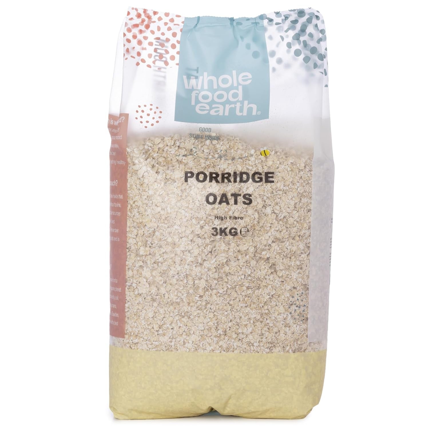 Wholefood Earth - Porridge di Avena Biologico 3 kg | Non OGM | Vegano | Ricco di fibre