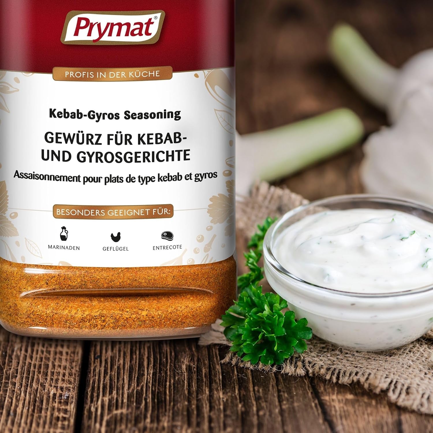 Prymat Gyros Gewürzmischung 900g – miscela aromatica e speziata per Döner, Kebab, pollo, agnello e piatti alla griglia – ideale per grigliare, arrostire e condire piatti di carne mediterranei