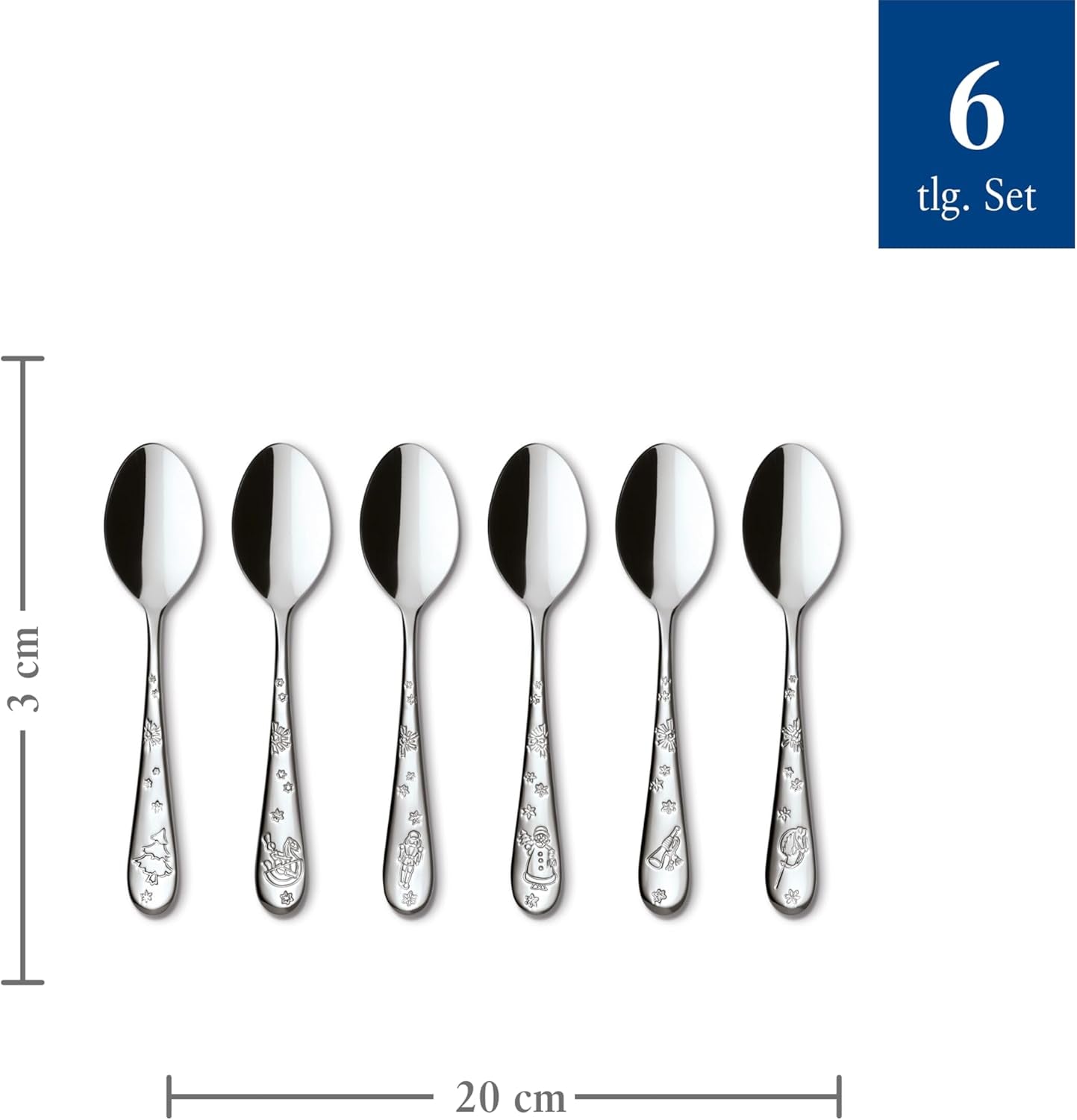 Villeroy & Boch - Toy'S Delight set cucchiaini caffè 6 pezzi Silver Platinum, lavabili in lavastoviglie Kitchen Naty Shop