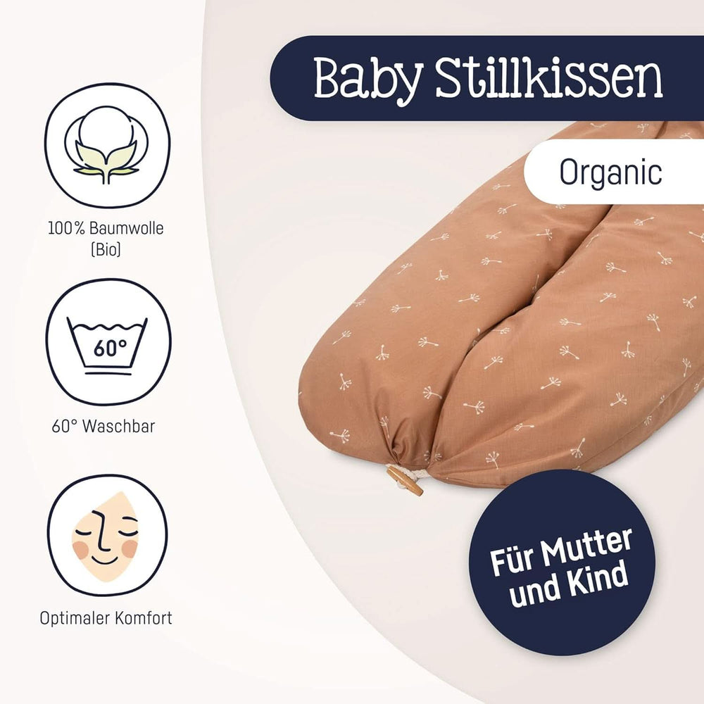 Julius Zöllner Cuscino da allattamento biologico 190 cm, imbottitura 42 litri Microsfere Eps, made in Germany Accessori Alimentazione e Allattamento Bebe Naty Shop