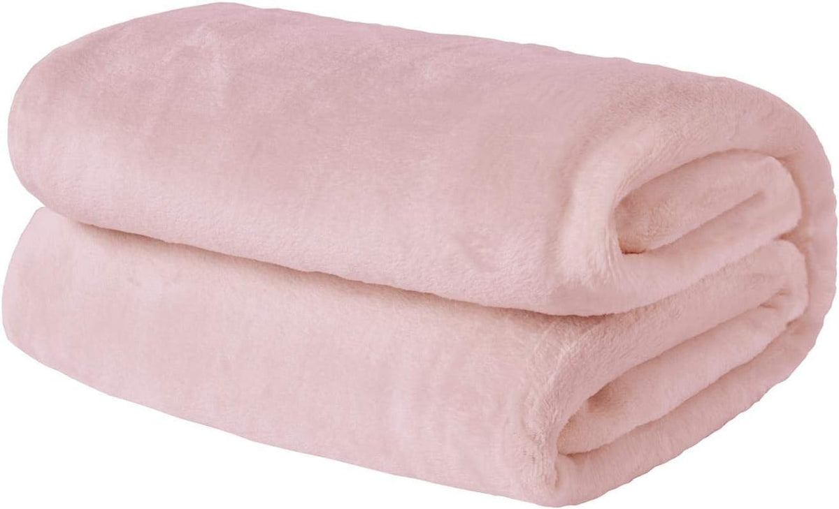 Coperta in pile di flanella di Brentford, extra morbida, grande, soffice, calda, copriletto per camera da letto, letto singolo, divano, divano, rosa cipria - 120 x 150 cm Letti e coperte Beuche den Brentfords-Store Diversi colori completi