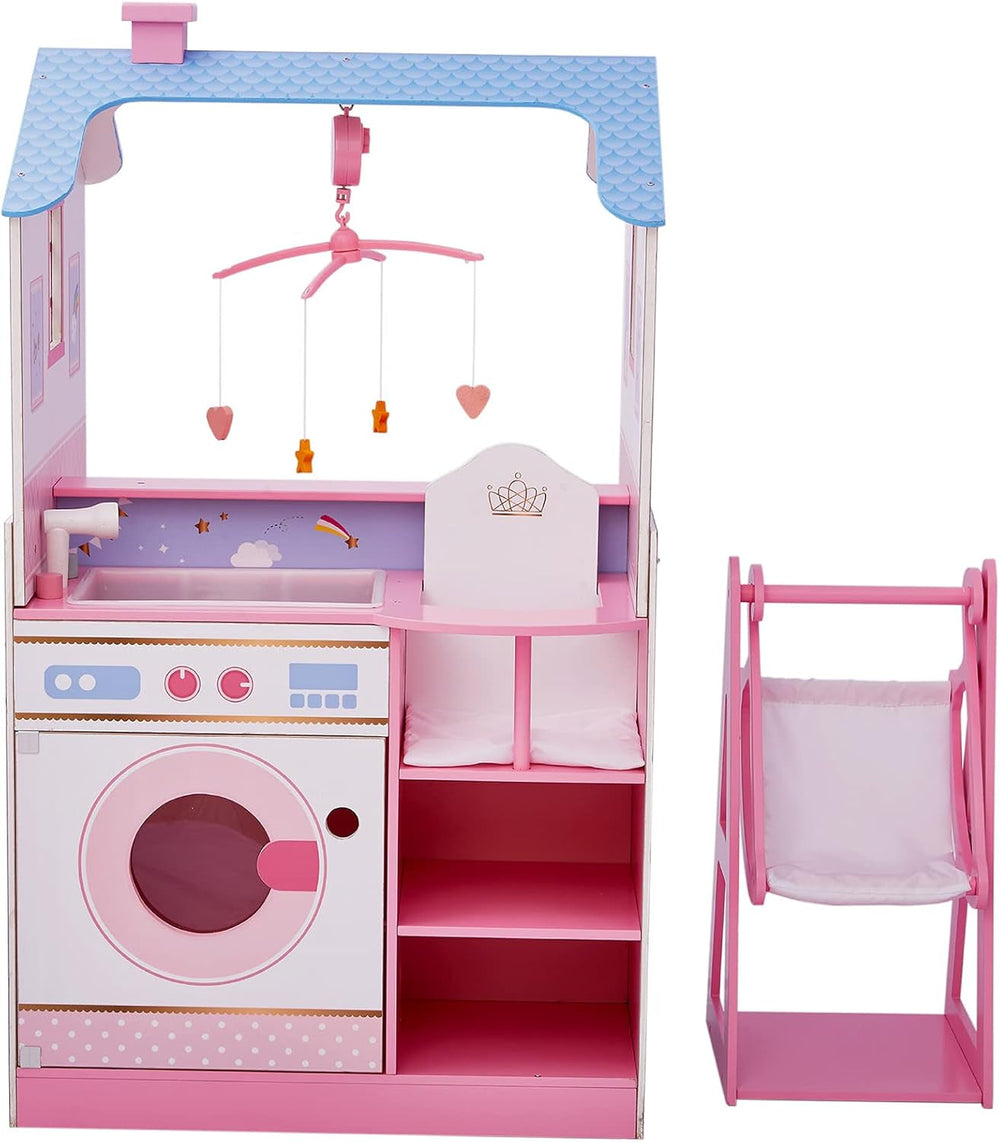 Olivia'S Little World Teamson Kids Bambole da 18 pollici Casa delle bambole in legno Asilo bifacciale TD-11460W Case delle bambole Naty Shop