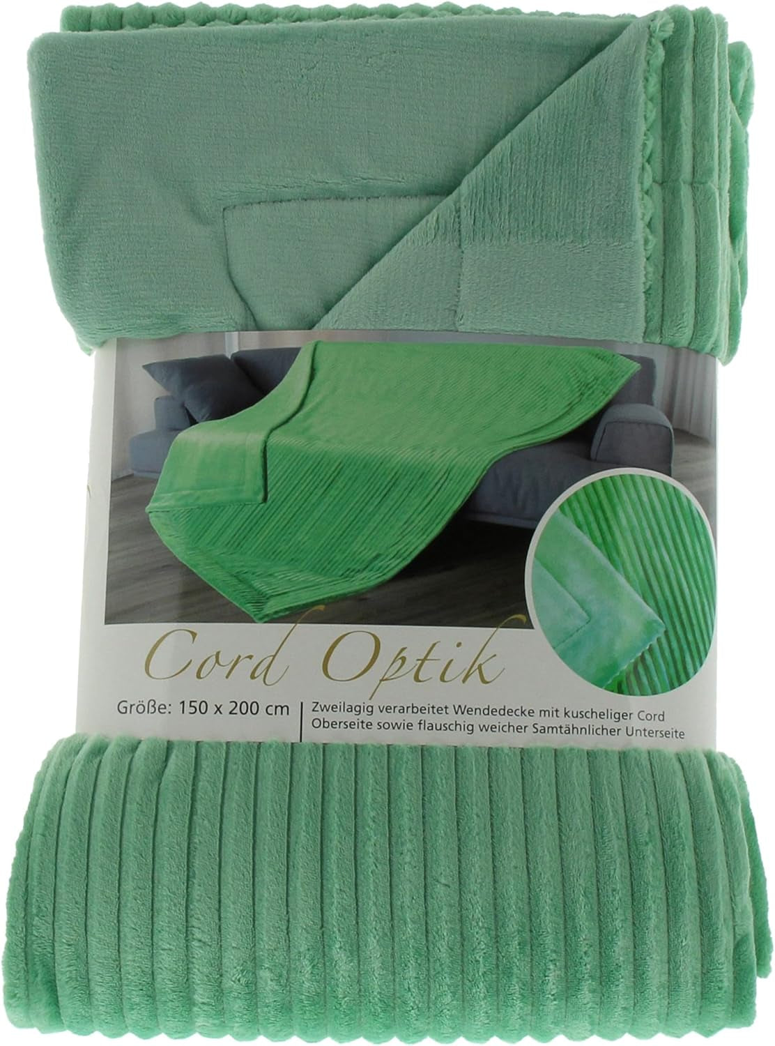 Gözze - Coperta comoda e morbida con effetto velluto a coste, 1620 g/pezzo, 150 X 200 cm - cannella Letti e coperte Besuche den Gözze-Store Mint