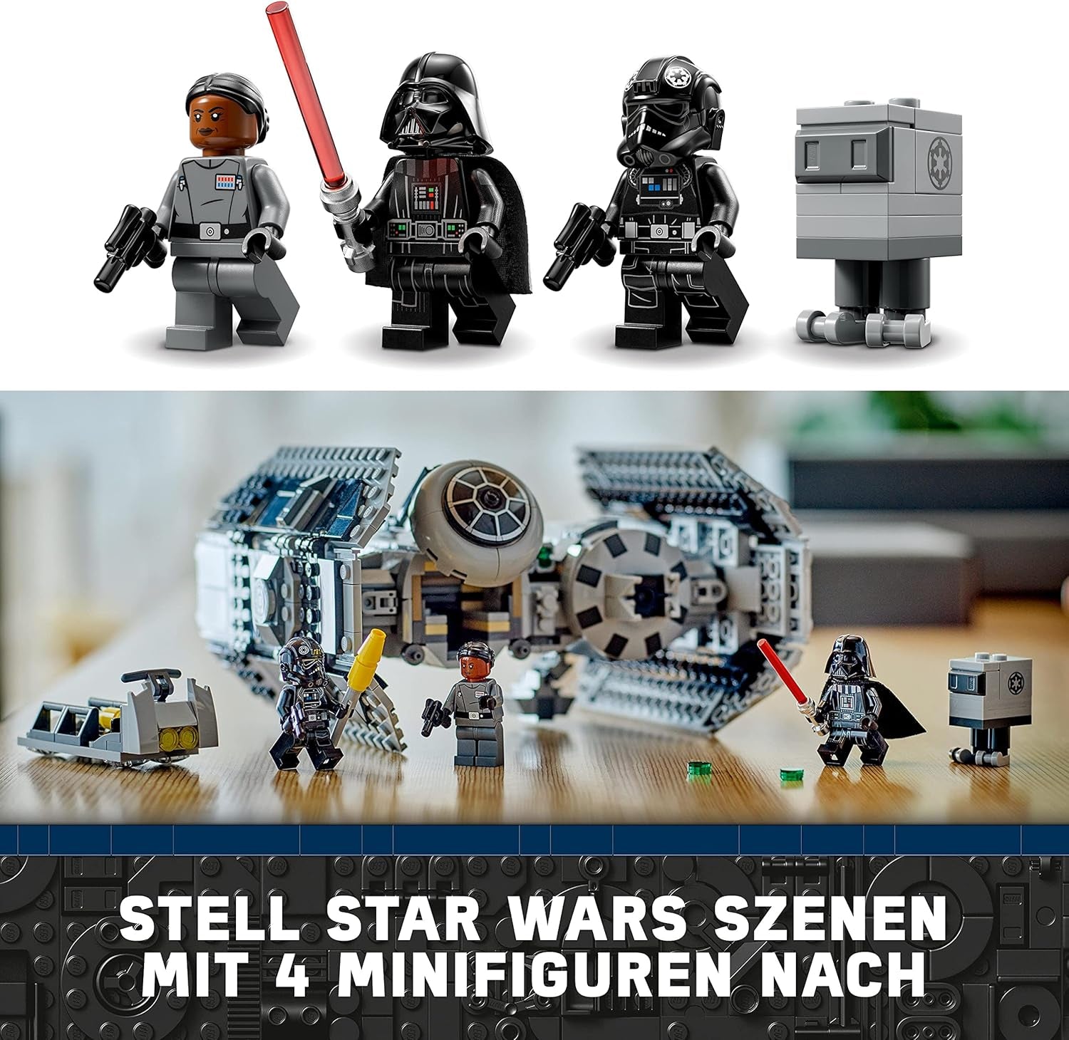LEGO Star Wars Kit modello bombardiere TIE con minifigure di Darth Vader con spada laser e droide Gonk, giocattolo costruibile Starfighter in regalo 75347 Set di costruzione Acquista il negozio LEGO