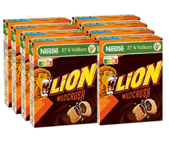Nestlé LION WildCrush Cereali per la colazione al cioccolato e caramello, confezione da 8 (8 x 360 g)