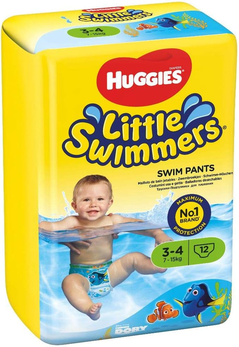 Pannolini da nuoto Huggies Little Swimmers, taglia 3-4, confezione da 12, 7-15 kg