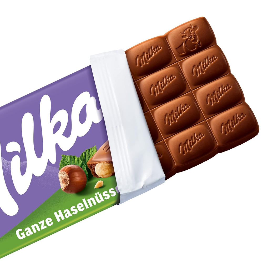 Milka Alpine Cioccolato al latte con nocciole intere - Cioccolato con noci croccanti - 17 x 95g