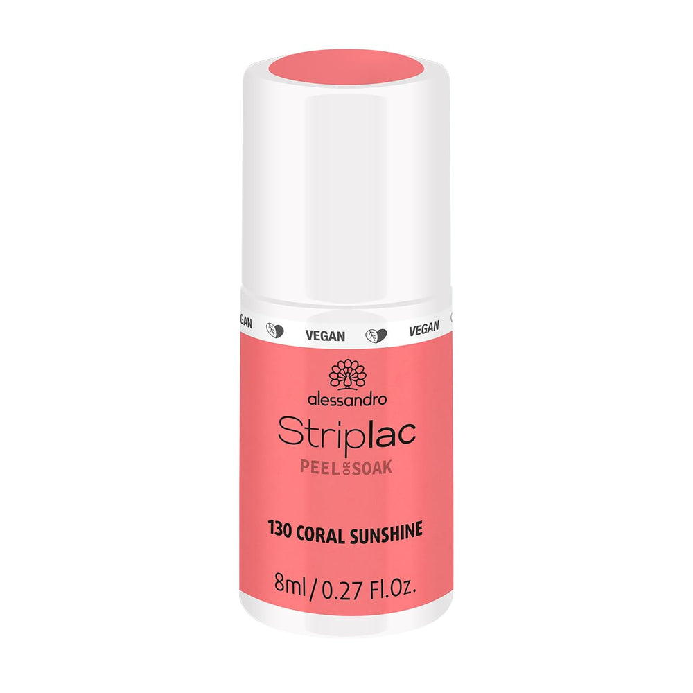 Smalto UV alessandro Striplac Coral Sunshine – Delicato e a lunga tenuta – Facile rimozione grazie alla tecnologia di rimozione – Vegan e cruelty-free – 8 ml