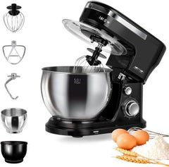 MPM - Planeten-Küchenmaschine Mit 2 Rührschüsseln 4 & 5 Liter - 1600W Küchenmaschine - Schwarz Mother and Child Naty Shop Mrk-21