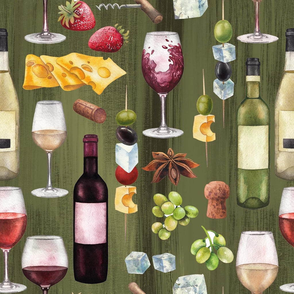 Șervețele Tiflair Cheese & Wine Lunch, 3 straturi, 20 bucăți, Fromage, Vino, Wine Night, Pentru decoupage, 33 X 33 Cm