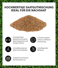 Dehner Saatgut Rasen-Nachsaat, Trockenrasen, Hochwertige Saatgutmischung, Raschwüchsig/Schnellkeimend, 300 G, Für Ca. 25 M², Natur