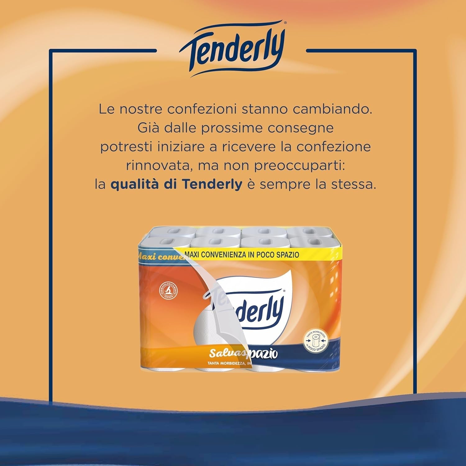 Economie de spațiu, 96 de role de hârtie igienică, 2 straturi, 220 de lacrimi per rolă, Cu extracte naturale de malva și gălbenele, Fabricat în Italia, Testat dermatologic.