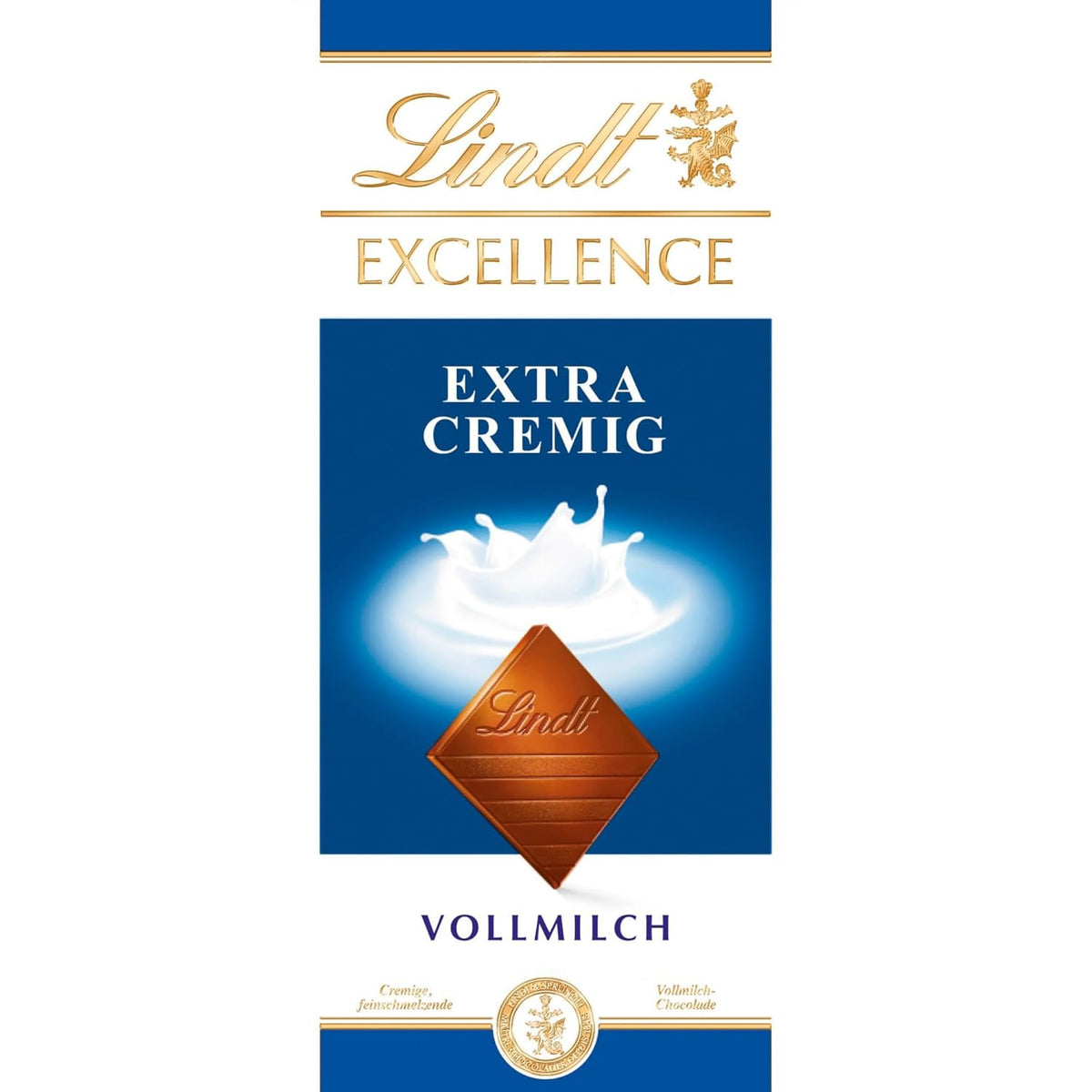 Lindt EXCELLENCE Cioccolato Al Latte Extra Cremoso | Barretta 100g | Cioccolato al latte pregiato e pregiato dal gusto cremoso e lattiginoso | Aroma intenso e persistente | Regalo di cioccolato