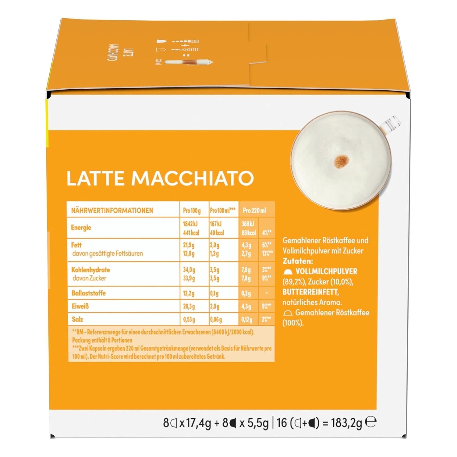 NESCAFÉ DOLCE GUSTO Latte Macchiato Kaffeekapseln 3er Pack (3 x 16 Kapseln)