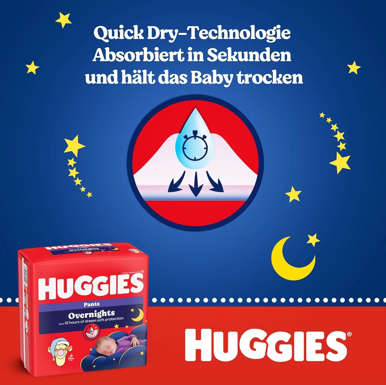 Huggies Night Pants Taglia 6 (15-25 kg), Scatola Pannolini Mensili, 88 Pezzi Mamma e Bambino Naty Shop