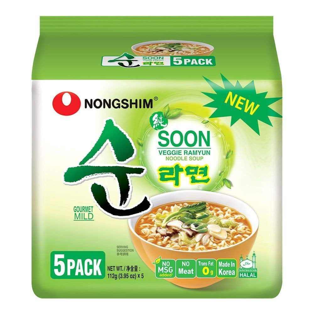 NONGSHIM - Soon Veggie Ramyun Instant Noodles - 6 x 112g - Confezione multipla