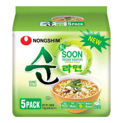 NONGSHIM - Soon Veggie Ramyun Instant Noodles - 6 x 112g - Confezione multipla