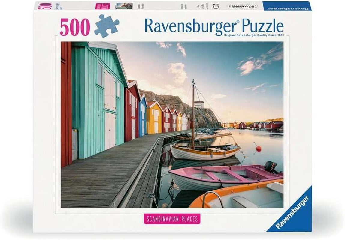 Ravensburger Puzzle 12000847, Scandinavian Places - Boathouses in Smøgen, Svezia - Puzzle da 500 pezzi per adulti e bambini dai 12 anni in su Puzzle Naty Shop Titolo predefinito