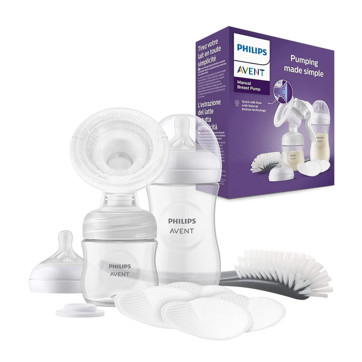Philips Avent Handmilchpumpe - Einfaches Abpumpen, Mit Natural-Motion Technologie, Bpa-Frei (Modell SCF430/01) Accessori trasparenti Alimenti e Allattamento Bebe Naty Shop Starter Set