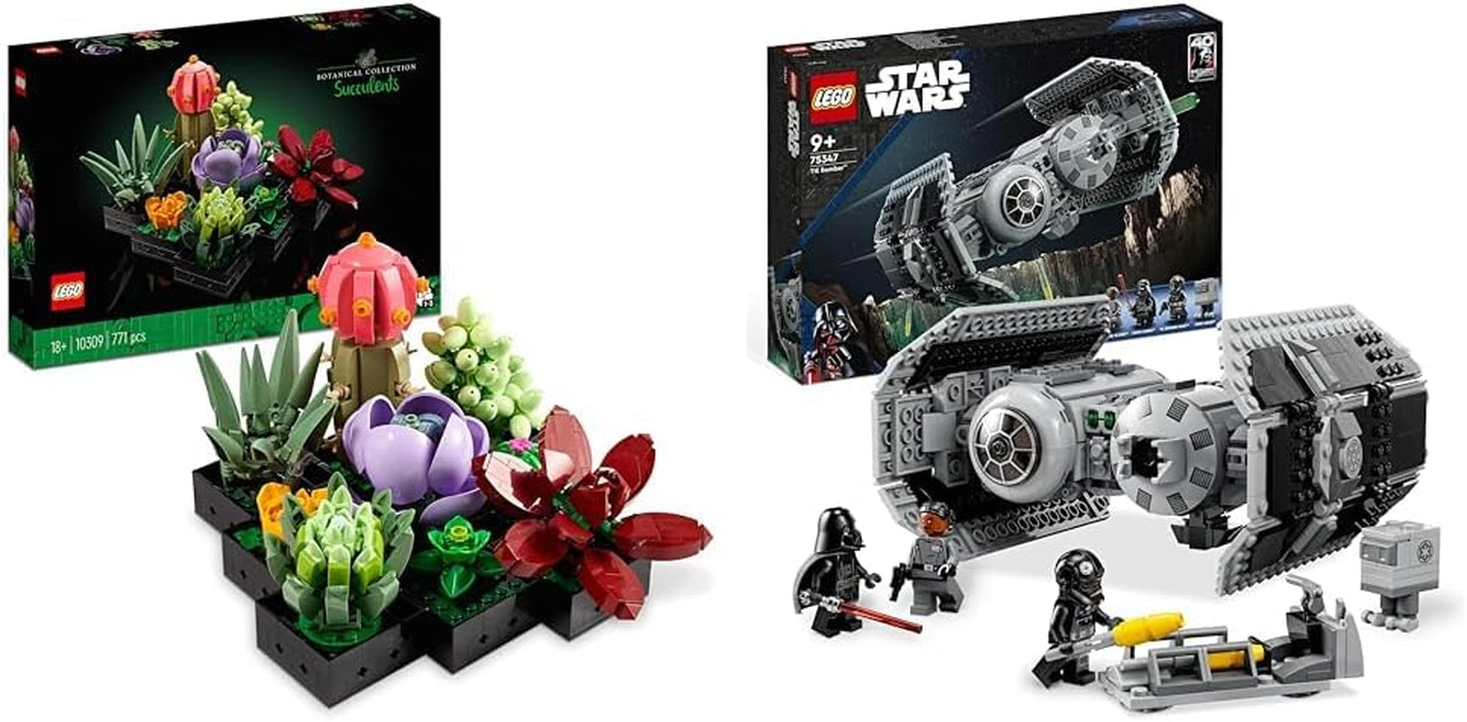 LEGO Botanicals Succulents - Set de construcție flori artificiale pentru adulți - Set de construcție buchet de flori - Hobby creativ și decorațiuni pentru casă - Idee de cadou pentru femei și bărbați - Colecție botanică (9 plante) 10309 Seturi de constructie Besuche den LEGO-Store Pachet cu kitul de model Tie Bomb