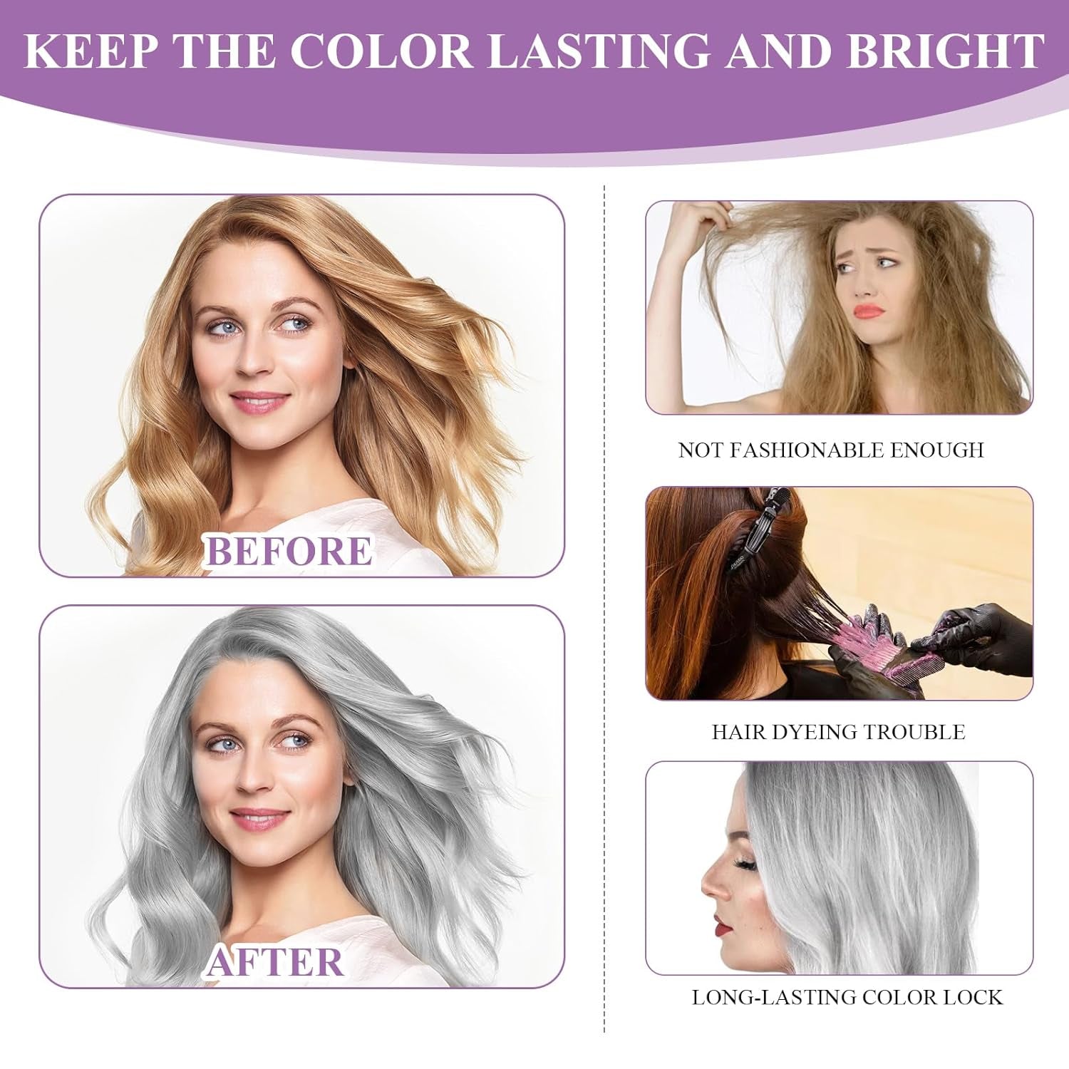 Grey Hair Dye Natural Essence Extract Silver Hair Dye Pieces Silver 2PCS Grey Natural Hair Dye Cream Hair Dye Grey for Unique and Personalised Experiences Vopsea pentru par Naty Shop