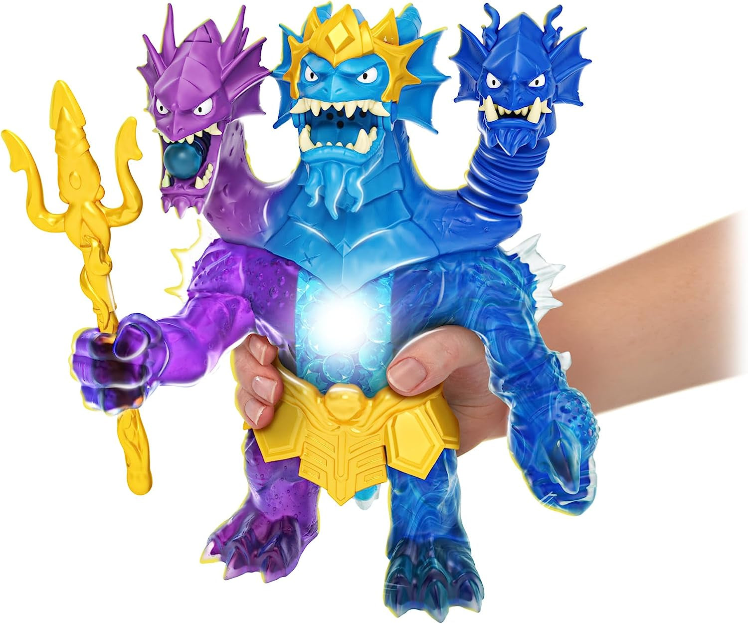 Heroes of Goo Jit Zu Deep GOO Sea King Hydra figurină cu putere de slime 3 în 1, 3 capete și efecte luminoase și sonore Action figures Naty Shop