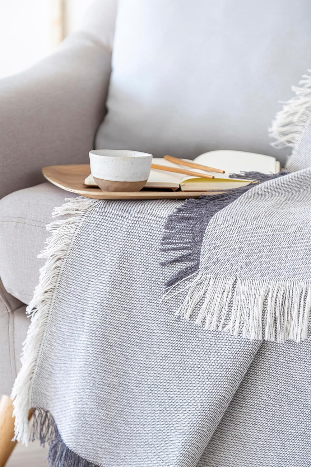 Copriletto multifunzionale, copriletto, copriletto, copridivano, Jarapas, tinta unita (180 X 260 cm, grigio scuro). Letti e coperte Besuche den Todocama-Store