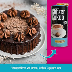 DECOCINO Glitter Cacao Oro, Cacao in polvere di alta qualità con glitter, 100 grammi Naty Shop