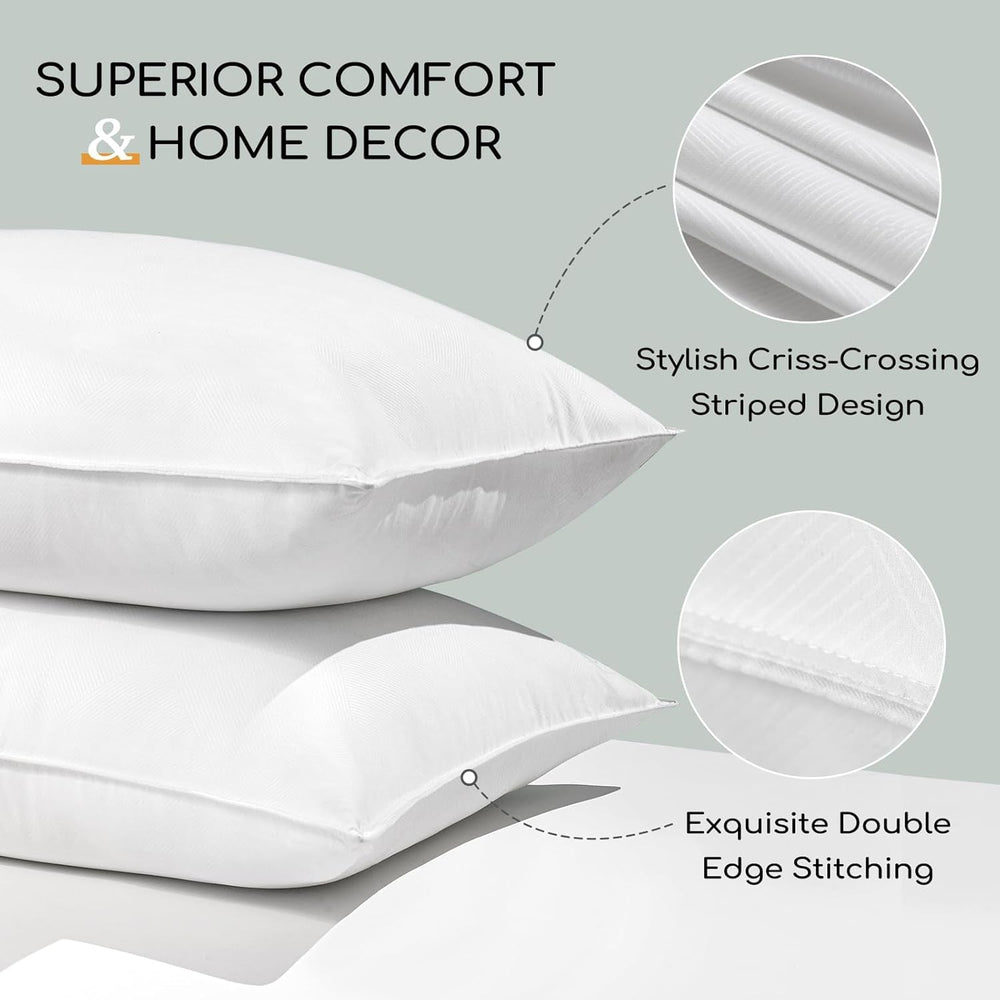 HARBOREST Pernă de pat pentru dormit, 2 bucăți, Pluș de lux, Pernă alternativă, Bună pentru cei care dorm lateral și pe spate, Colecția hotelului, Pernă, Standard/Queensize, 50.8 X 66 Cm Perne standard Naty Shop