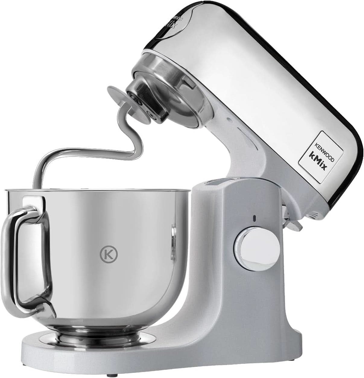 Kenwood Kmix Editions KMX760CH Küchenmaschine, 5 L Edelstahl Schüssel, Safe-Use-Sicherheitssystem, Metallgehäuse, 1000 Watt, Inkl. Set pasticceria 3-Teiligem und Spritzschutz, Chrom Mother and Child Naty Shop