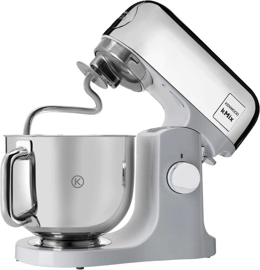 Kenwood Kmix Editions KMX760CH Küchenmaschine, 5 L Edelstahl Schüssel, Safe-Use-Sicherheitssystem, Metallgehäuse, 1000 Watt, Inkl. Set pasticceria 3-Teiligem und Spritzschutz, Chrom Mother and Child Naty Shop