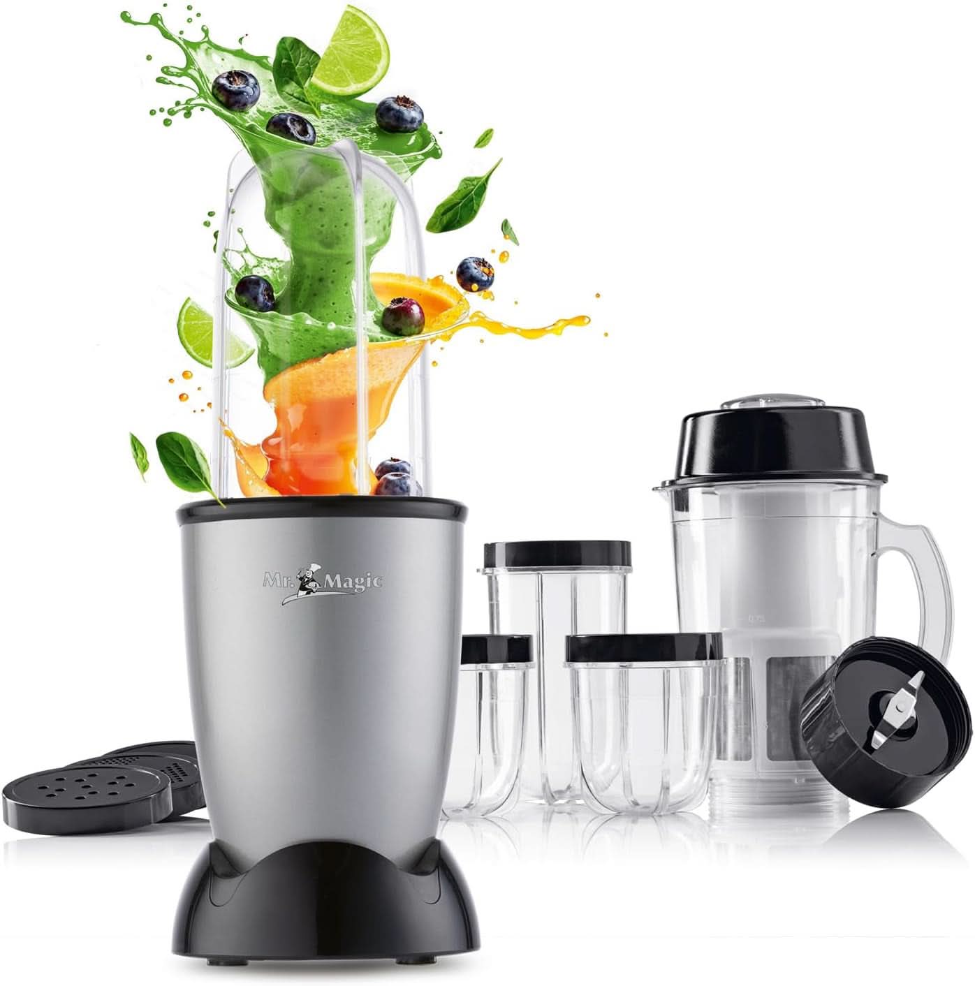 Gourmetmaxx Mr Magic Blender, Smoothie Maker con pacchetto accessori Xxl Naty Shop