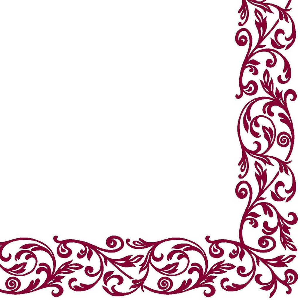 Shoptoria Rob Bordo șervețele roșu închis cu model ornamental - decorațiuni de masă / nuntă - 50 X șervețele de împăturit, 40 X 40 cm