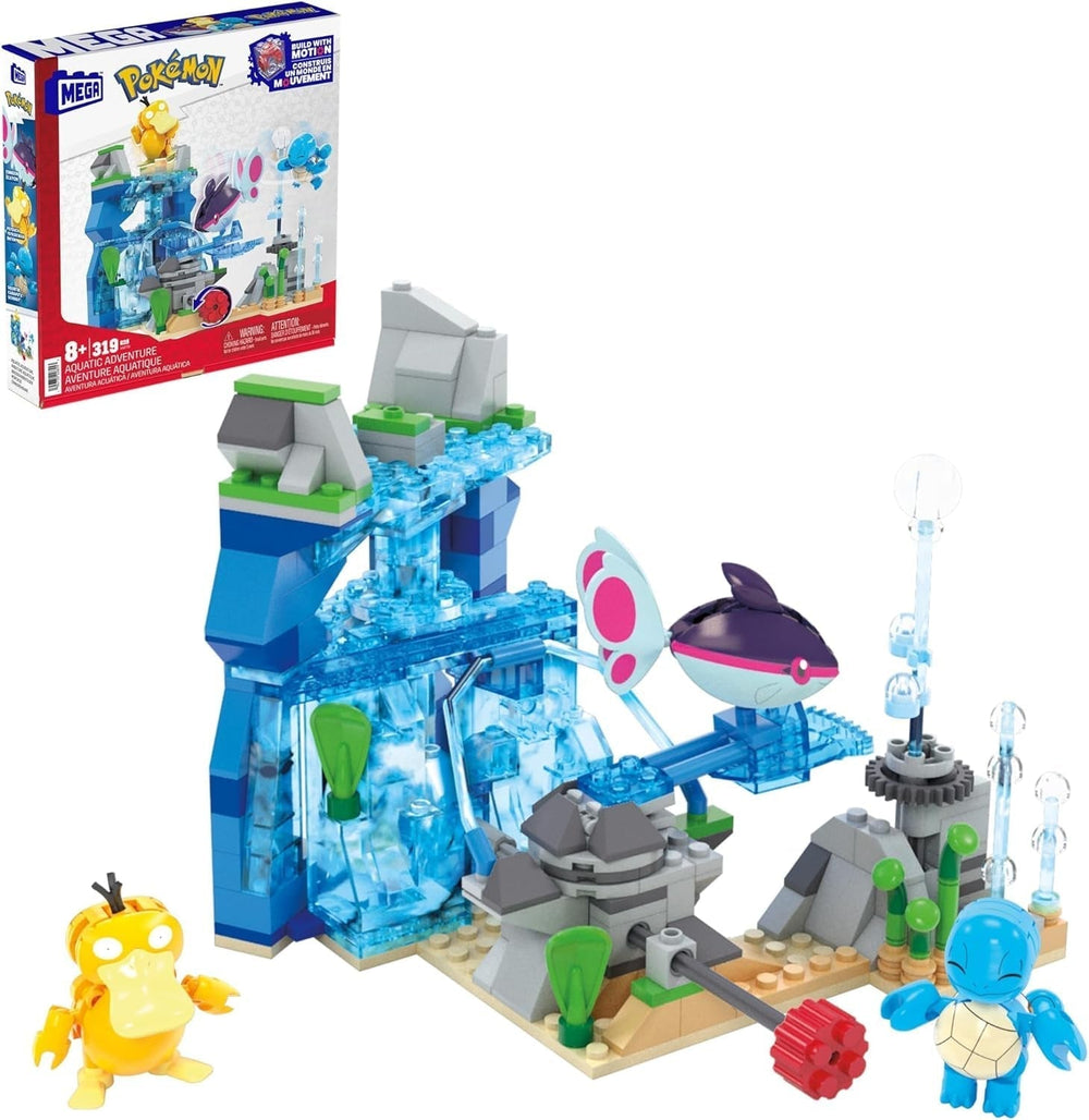 MEGA Pokémon Action Figure Giocattolo da Costruire, Arena di Allenamento da 1101 Pezzi, Gioco di Combattimento e 5 Figure Mobili per Bambini, Action Figure HWR82 Naty Shop Avventura Acquatica