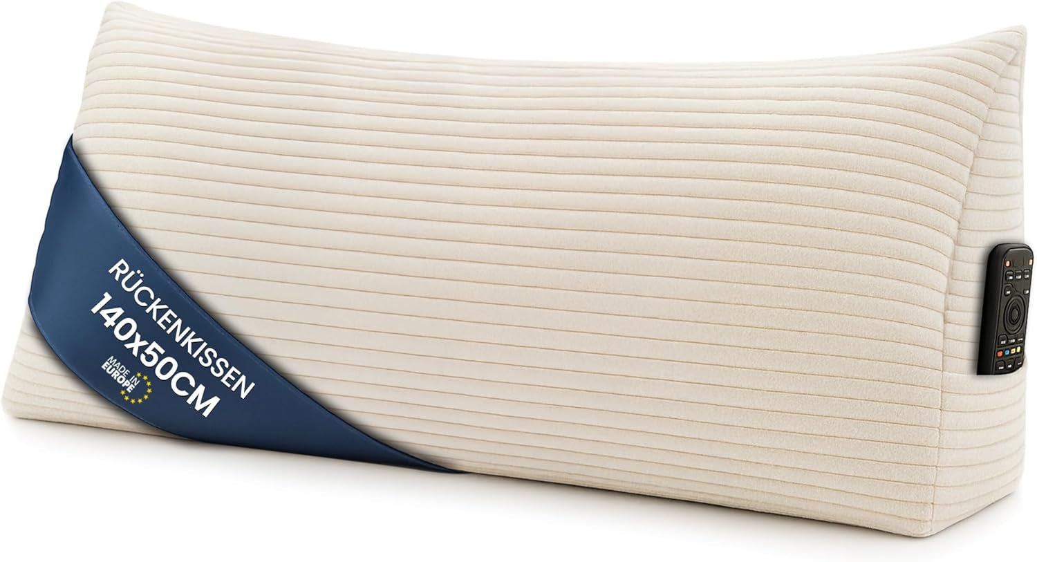 Pernă pană, pernă spătar, pernă din catifea reiată, lățime 70 cm - pernă de citit pentru pat, canapea și canapea, pernă canapea mare, pernă de perete, pernă canapea, pernă de citit, pernă suport pentru spătar, gri deschis