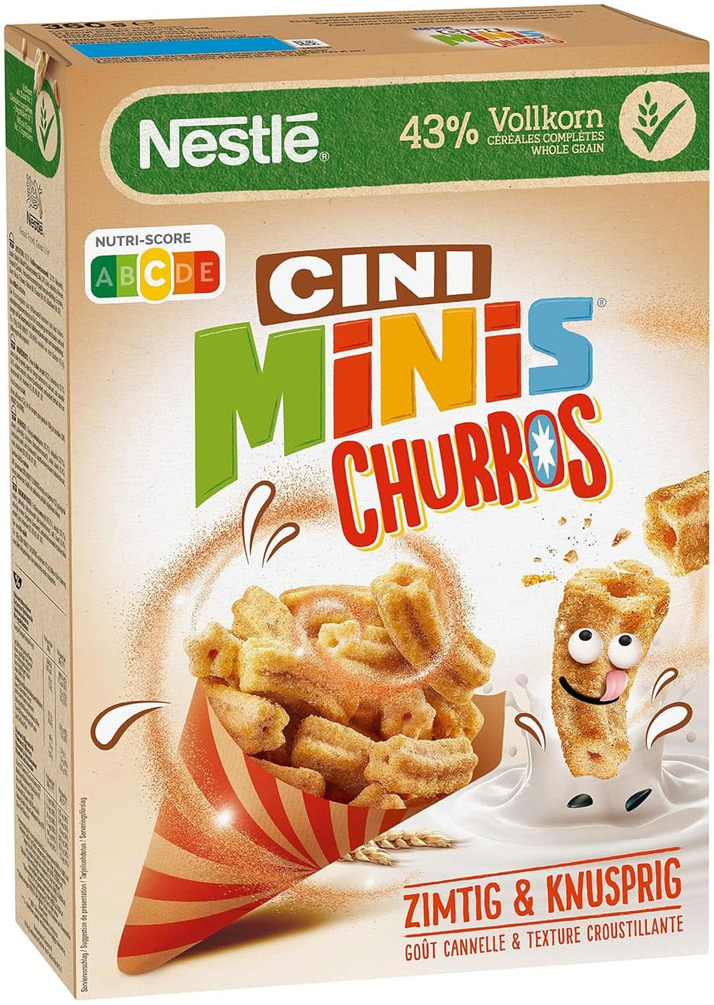 Cereali da colazione CINI MINIS Churros con il 42% di farina integrale, 360 grammi Naty Shop 360 grammi