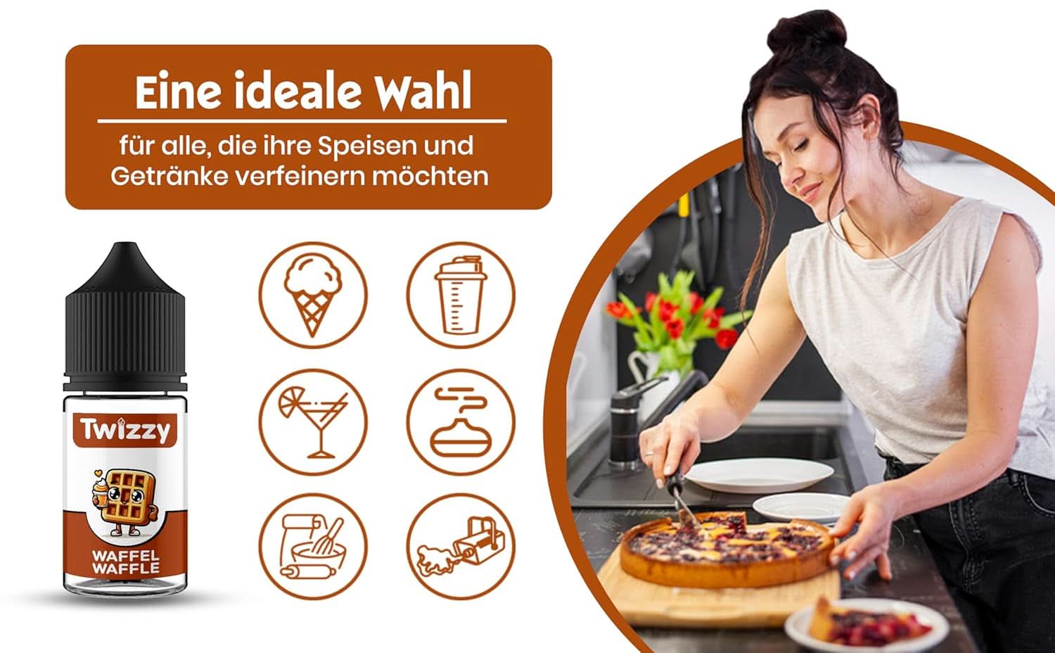 Aroma Alimentare Twizzy Waffle - 30 ml - Aroma intenso - Ideale per dolci Arome Naty Shop