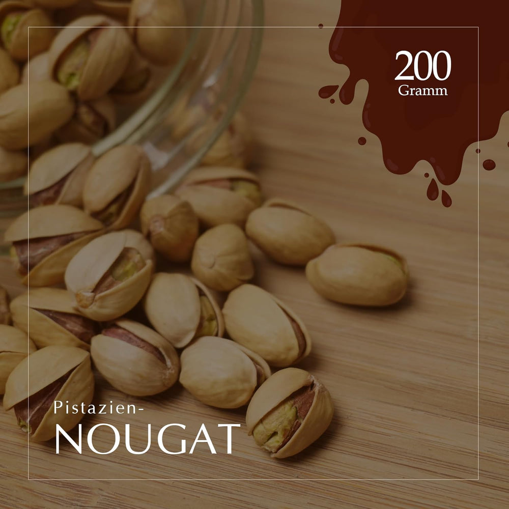 Torrone artigianale al cioccolato e pistacchio, 200g, consistenza cremosa, qualità superiore, ingredienti pregiati, gusto autentico, il torrone più costoso del mondo