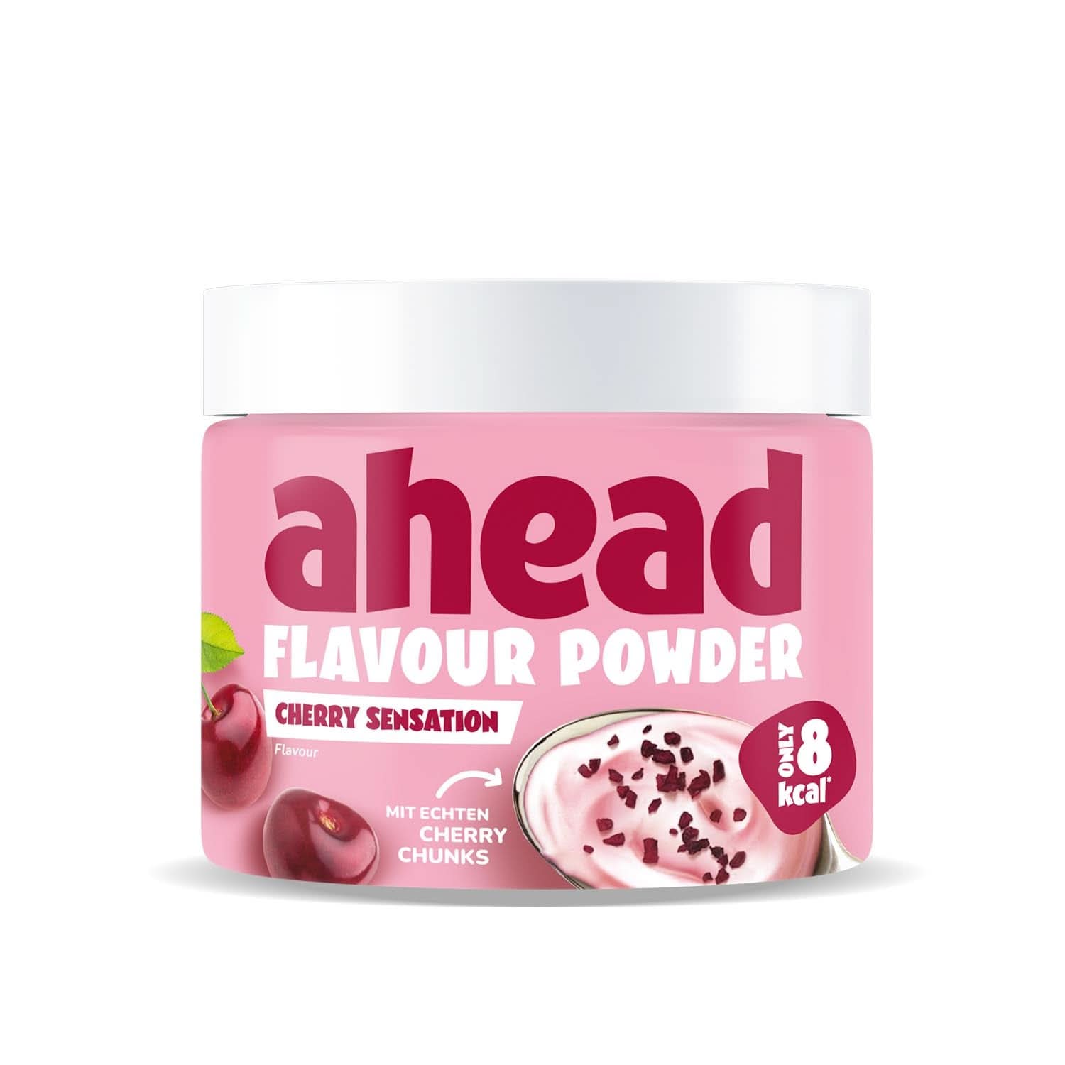 Ahead Sapore in Polvere, Cioccolato Fragola 250 grammi, 83 porzioni Aromi Naty Shop Ciliegie