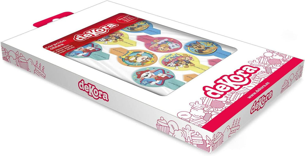 Dekora, Decorazioni Commestibili Per Torte Dekorapin Paw Patrol, 20 Wafer Di Carta Commestibili - 6,5 X 4 Cm Naty Shop