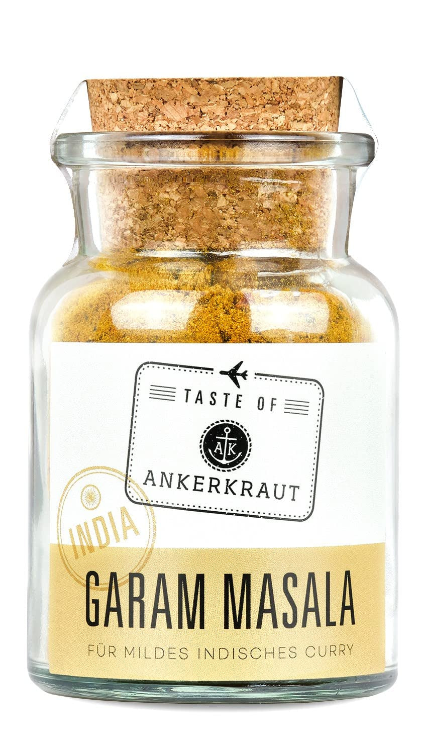 Ankerkraut Garam Masala, Gewürz für indisches Gericht, Leckeres Curry mit Fleisch würzen, Taste of India, 65 g in vetro di sughero
